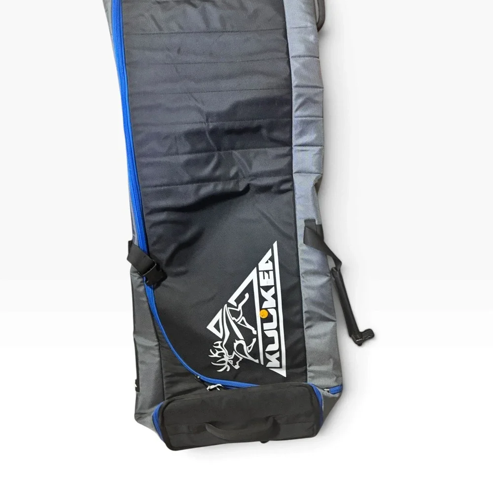 Kulkea Kantaja Wheeled Ski Bag Black Grey Blue Padded Roller Travel Case 190cm